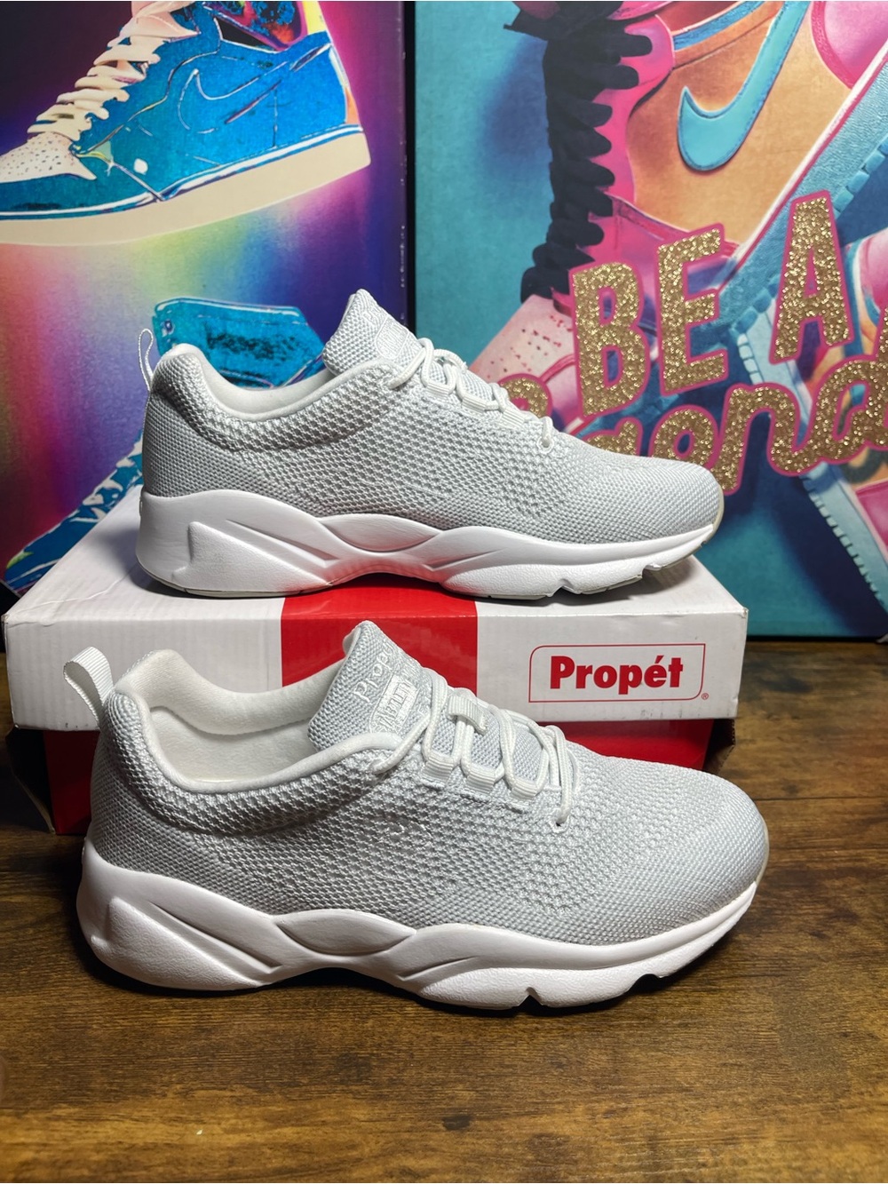 Propet Stability Fly Sneakers, White/Grey, Women's 8.5 M